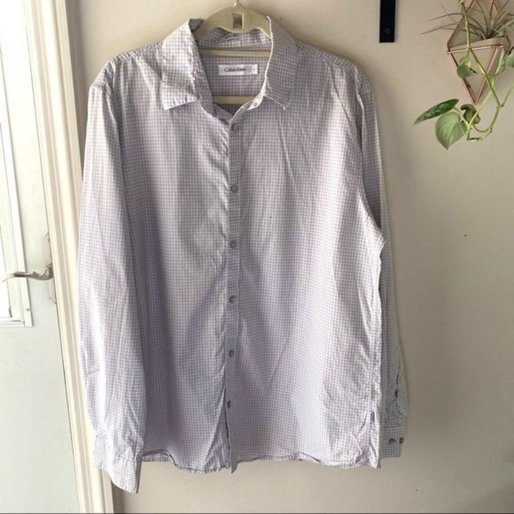 CALVIN‎ KLEIN Checkered Button Down Large